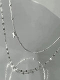 Double Layered Star Charm Necklace-Outfit