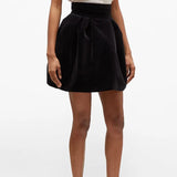 TWOTWINSTYLE Velour Ruched Skirt For Female Casual High Waist Autumn Elegant A-Line Women's Skirts Fashion Clothing