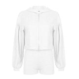 Fongt Personality Buckle POLO Collar Loose Lazy Simple Long Sleeves Jump Thin Shorts
