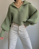 Fongt 2025 Explosion Lazy Loose Lantern Sleeves Lead Lady Short Sweater