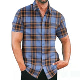 Fongt Lattice Men's Shirt 2025 New Wish Short Sleeve Cardigan Station European Code