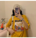 funny printed Loose basic t shirt summer pure cotton Short Sleeve cute T-shirts Women casual white tops tshirt