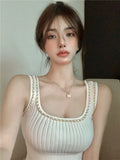 Knitted Sling Vest Woman 2025 Spring And Summer Under The Bottom Of The Small Fragrant Woven Chain Wearing A Short