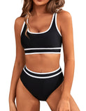 Fongt New Sexy Swimsuit Female Bikini Bikini Split Body Contrast Color Multi-Color