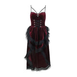 Summer New Dark Sexy Hot Girl Slim, Neck Tie, Waist Pull-Down Dress Girl-Outfit