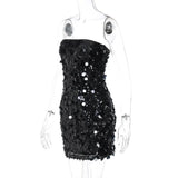 Strapless Sequin Mini Dress-Outfit