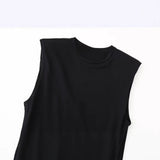 Fongt Women's Explosive With Cushion Shoulder Splicing Dress