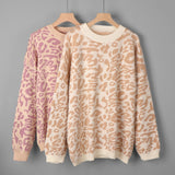 Women Turtleneck Leopard Knitted Aesthetic Sweater Women Winter Thick Female Pullovers Casual Tops Oversized