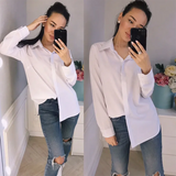 shirts and blouses 2020 Feminine Blouse Top Long Sleeve Casual White Turn-down Collar OL Style Women Loose