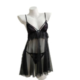 Fongt Sexy French Pure Pyjamas Super Soft Private Sling With Aja Skirt Side Open Net Lace Homewear