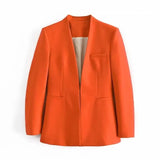 New Multi-Color Solid-Color Slimming Simple Leisure Suit Jacket 2274773-Outfit