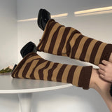 Vintage Striped Leg Socks-Outfit