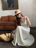 Fongt Xixi 13 Line 2025 Spring And Summer New French Retro Round Neck Temperament Sling Sling Dress 88177