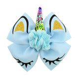 High Quality Bow With Cute Ear Design Hair Clip Ribbon Bow With Unicorn Horn Hair Accessories