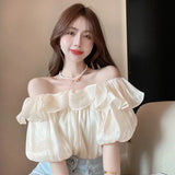 Sleeve Chiffon Shirt Women's Blouse Sweet Fashion Solid Color-Outfit