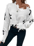 Fongt Tweated Sweater Women's Long-Sleeved Loose-Fitting Knitted Shirt