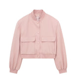 Autumn Women's Jacket Large Pocket French Solid Color Single Breasted Baseball Uniform Y13-69536-Outfit