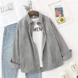 Fongt Smog Haze Blue Salt Outside Wearing Wicked Shirt Women's Spring And Autumn Design Hongfeng Lady Solid Color Shirt