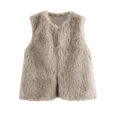 Fongt New Women's Clothing Fashion Temperament Artificial Fur Effect Vest