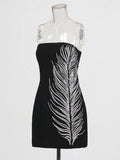 Sexy Wind Bra Dress Woman 2025 Spring New Fashion Set Diamond Splicing Design Feeling Body-Body Ass