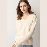 Sweater 2020 New V-neck Female Long-sleeved Knitted Pullover Jumper Pull Femme Clothes White Loose Thin Good