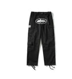 Tide Brand Corteiz Alcatraz Overalls Men's Multi-Pocket Retro Loose Straight Tube Rope Tie Feet-Outfit