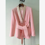 Fongt Star New Metal Double-Dnecked Green Fruit Collar Belt Suit Jacket
