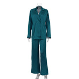 Fongt Wind 2023 New Fashion Casual Vertical Satin Suit Trousers Two Sets Of Women's High-End-Outfit