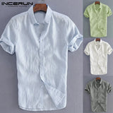 Elegant S-5XL Male Tee Tops Casual Shirts Men Social Shirts Dress Button Turn Down Collar Slim Fit Men Clothes