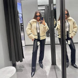 Fongt Women's Clothing Explosion Of Lamb Wool Coat Female Locomotive Fur Locomotive Thick Coat