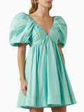 Summer Plus-Size Dress Stylish Sweet Fresh Style High-End Bubble Sleeve Design Relaxed Women's
