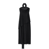 Fongt Women's Dress 2025 New Fashion Tie With Neck Tectorge Mesh Wiggle Dress