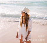 Fongt Blouse Wrinkle Cloth Vacation Bikini Sunscreen Shirt Shirt Beach Sunscreen Clothing