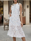 Fongt Temperament Elegant Wind 2025 Spring New Design Small Flowerless Sleeveless Lace Splicing Dress