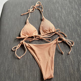 2023 New Sexy Three-Point Small Pit Strip Split Swimsuit Bikini