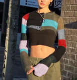 New Color Knit Short Smock Women's Volleyball Button Round Collar Long Sleeve Sun Protection Breathable Cardigan Fashion Sweater-Outfit