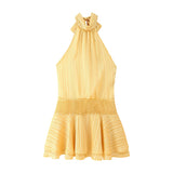 Fongt ZA Summer New Temperament Elegant Belt Dress Waist Dress