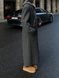 Long Striped Jacket Coat 2024 Fashion Women Elegant Commuter Wear-Outfit