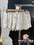 Women Soft Cotton Front Buttons Shorts 2023 Summer Vintage Low Waist Female Chic Bottoms-Outfit