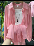 Fongt Temperament Long-Sleeved Sunscreen Shirt Women 2025 Summer New Chiffon Shirt Air-Conditioning Shirt White