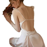 Fongt Pajamas Women's New High-End Aja Syringe Lace Private Room Hot Pure Wind Ice Silk Feeling Home Clothes Summer