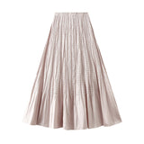 Fongt A-Word Half-Dress Woman 2025 Spring New High-End Temperament Pendant Fishtail 100-Folded Long Dress K532