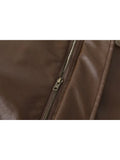 Women's Fur Leather Jacket Long Sleeved Loose Warm Lamb Wool Vintage Thickened Locomotive Lapel Female PU Motorcycle