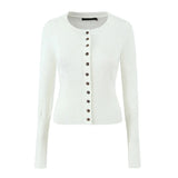Knit Buttoned Long Sleeve Top And Pleated Mini Skirt-Outfit