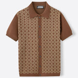 Fongt Men's Summer Ice Shuang Silk Short-Sleeved Knitted T-Shirt Clip Jack T-Shirt Polo Shirt