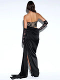 2023 Summer New High-End Women's Sexy High Open Fork Breast Dress Lace Bump Dress Dress