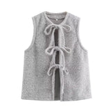 Fongt Multi-Color Round Tie With Sleeveless Vest Top 2025 New B88798