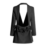 Fongt Style Small Suit 2024 New Fashion Sexy Slim V Neck Show Thin Long Sleeve Design Sense Suit Jacket Female-Outfit