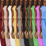 Fongt 2025 Summer Women's Fashion Trend Retro Round-Neck Sleeveless Forked Solid Color Two-Piece