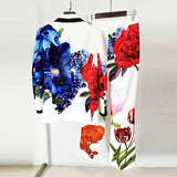 Fongt New Star Temperament Fashion Digital Print Casual Suit Trousers Set Two Sets